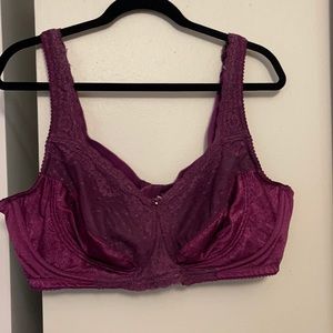 EUC Comfort Choice Maroon Lace Stretch Bra 48B/48C